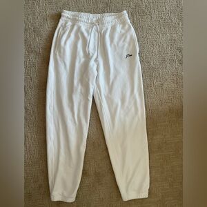 💙 J Crew White High-Waist Sweatpants Embroidered Logo Size XS EUC Timeless